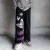 Pattern Hip Hop Wide Leg Pants Women Men Jogger Casual Oversize Pants