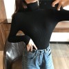 Thick Women Knitted Ribbed Pullover Sweater Long Sleeve Turtleneck Jumper 