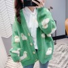 Autumn Winter Female Sweater Coat  V Neck knitted cardigan Women Jacket