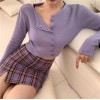 Women Fashion Style O-neck Short Knitted Sweaters Sleeve Sun Protection Crop Top