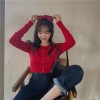 Women Fashion Style O-neck Short Knitted Sweaters Sleeve Sun Protection Crop Top