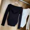 Square Collar Long Sleeve Woman Sweater Knitted Pullover Women Autumn Winter Tops