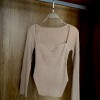 Square Collar Long Sleeve Woman Sweater Knitted Pullover Women Autumn Winter Tops