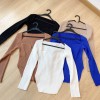 Square Collar Long Sleeve Woman Sweater Knitted Pullover Women Autumn Winter Tops