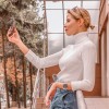 On Sale Spring Summer Pullover Women Knitted Foldover Turtleneck Sweater Coat