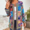 Women Fashion Ethnic Floral Print Long Sleeve Jacket Coat Cardigan Loose Outerwear Chic Top