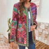 Women Fashion Ethnic Floral Print Long Sleeve Jacket Coat Cardigan Loose Outerwear Chic Top