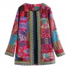 Women Fashion Ethnic Floral Print Long Sleeve Jacket Coat Cardigan Loose Outerwear Chic Top