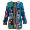 Women Fashion Ethnic Floral Print Long Sleeve Jacket Coat Cardigan Loose Outerwear Chic Top