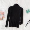 Pullover Ribbed Knitted Sweater Women High Neck Long Sleeve Slim Basic Sweaters Tops