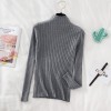 Pullover Ribbed Knitted Sweater Women High Neck Long Sleeve Slim Basic Sweaters Tops