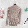 Pullover Ribbed Knitted Sweater Women High Neck Long Sleeve Slim Basic Sweaters Tops