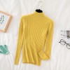 Pullover Ribbed Knitted Sweater Women High Neck Long Sleeve Slim Basic Sweaters Tops