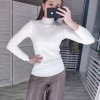 Pullover Ribbed Knitted Sweater Women High Neck Long Sleeve Slim Basic Sweaters Tops