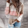 Women Patchwork Hooded Sweater Long Sleeve V-neck Knitted Sweater New Female Hoodies