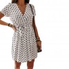 Summer Fashion Mini Dress Short Sleeve V-Neck 