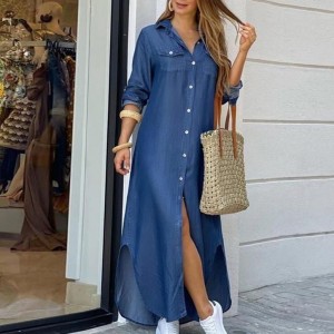 Women Casual Loose Long Sleeve Dress Casual Loose Dresses