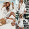 New Summer Women Bikini Cover Up Floral Lace Hollow Beach Dress Hot