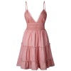 Women Summer Sexy Bow Backless V-neck Mini Beach Dresses