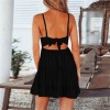 Women Summer Sexy Bow Backless V-neck Mini Beach Dresses