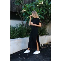 Plus Size Women Summer Cotton Maxi T Shirt Long Dresses