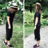 Plus Size Women Summer Cotton Maxi T Shirt Long Dresses