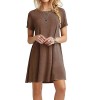 Womens O-Neck Summer Short Sleeve Loose Mini Dress