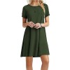 Womens O-Neck Summer Short Sleeve Loose Mini Dress