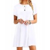 Womens O-Neck Summer Short Sleeve Loose Mini Dress