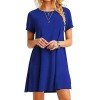 Womens O-Neck Summer Short Sleeve Loose Mini Dress