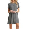 Womens O-Neck Summer Short Sleeve Loose Mini Dress