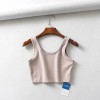 Sexy Women Summer Crop Tops Sleeveless Short Cotton U Collar Knitted Bar