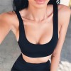 Sexy Women Summer Crop Tops Sleeveless Short Cotton U Collar Knitted Bar