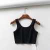 Sexy Women Summer Crop Tops Sleeveless Short Cotton U Collar Knitted Bar