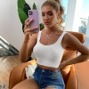 Summer Crop Tops V-Neck Sleeveless Sexy Slim Bodycon Tank Tops 