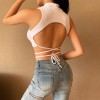 New Summer Sexy Women  Slim Halter Strap Short Vest