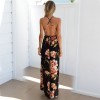 Floral Vestidos Sexy Maxi Dress Long Pleated Dresses Backless Longue Evenning-dress