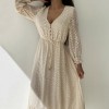 Lace Embroidery Dress With Sashes V Neck Butterfly Sleeve Dresses A Line Dresses