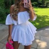 Y2k Wrap Sleeveless Dress Mini Ruffles A Line Off Shoulder Backless Dresses 