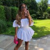 Y2k Wrap Sleeveless Dress Mini Ruffles A Line Off Shoulder Backless Dresses 