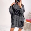  V Neck Shirt Dress Women Long Sleeve Y2K Print Loose Sexy Casual Dresses