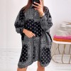  V Neck Shirt Dress Women Long Sleeve Y2K Print Loose Sexy Casual Dresses