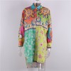  V Neck Shirt Dress Women Long Sleeve Y2K Print Loose Sexy Casual Dresses