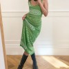 Print Knit Bodycon Dress Women Y2K Hollow Out Sleeveless Spaghetti Strap Midi Dresses 