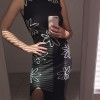 O Neck Knitted Bodycon Dress Women Split Backless Sleeveless Y2K Midi Dresses