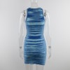 Knitted Mini Dress Women Off Shoulder O Neck Vintage Y2K Summer Casual Bodycon Dresses 