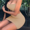 Ruched Backless Dress Two Piece Set Outfit Women Spaghetti Strap Crop Top And Mini Skirt 