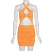 Halter Neck Dress Bodycon Women Hollow Out Y2K Beach Sleevelss Backless Mini Sexy Dresses