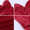 V Neck Spaghetti Strap Midi Dress Satin Women Ruched Split Backless Sleeveless Bodycon Dresses