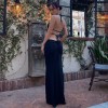 Print Halter Straps Bandage Sexy Backless Maxi Dress Elegant Skinny Sleeveless Dresses